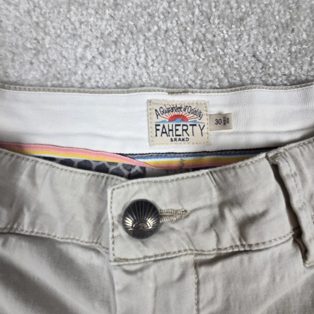 Faherty Island Life‎ Shorts Mens 30 Beige 9 In Organic Cotton Chino Preppy